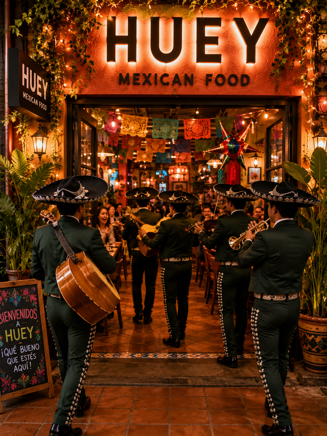 Mariachi llegando a una sorpresa de cumpleaños en Valencia